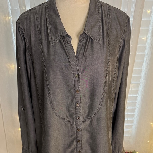 NIC+ZOE Slate Button-Up Blouse - Picture 3 of 8